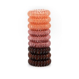 Chaosss Co. 9pcs Spiral Hair Ties, Hair Coils, Coil Hair Ties, Phone Cord Hair Ties, Brown