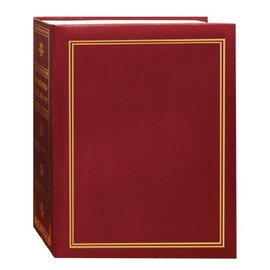 Pioneer Photo Album Book Style Bound Photo Album with Gold Accents, Holds 208 4x6" Photos, 2 Per Page, Burgundy