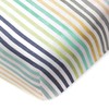 HonestBaby Organic Cotton Fitted Crib Sheet, Rainbow Stripe Blues, One