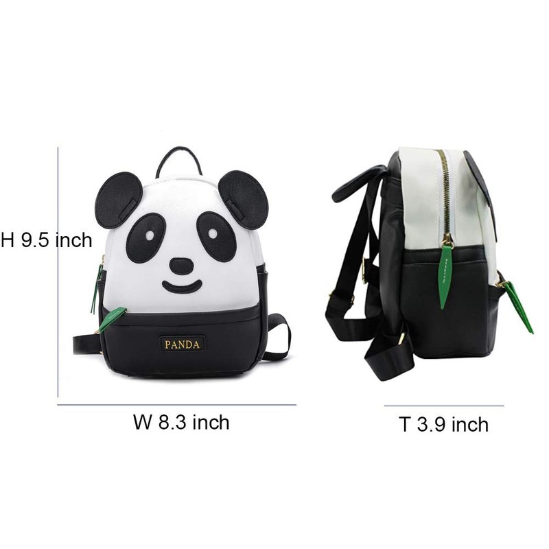 GOESUP Cute Panda Pattern Backpack Women Girls Pu Leather Small
