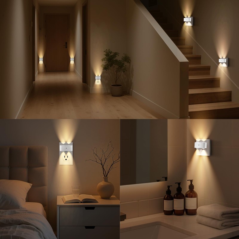 BMXKPO Night Light Plug into Wall, 4 Pack LED Night