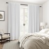 White Linen Black Out Curtains for Living Room 120 Inches