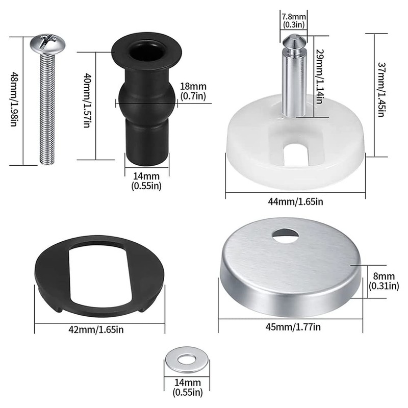 SEIWEI 2PCS Toilet Seat Hinge Fixings Universal Fixing Bolt Expansion