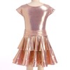 AFAVOM Girls Shiny Metallic Wet Look Dress Sparkly Latin Dance