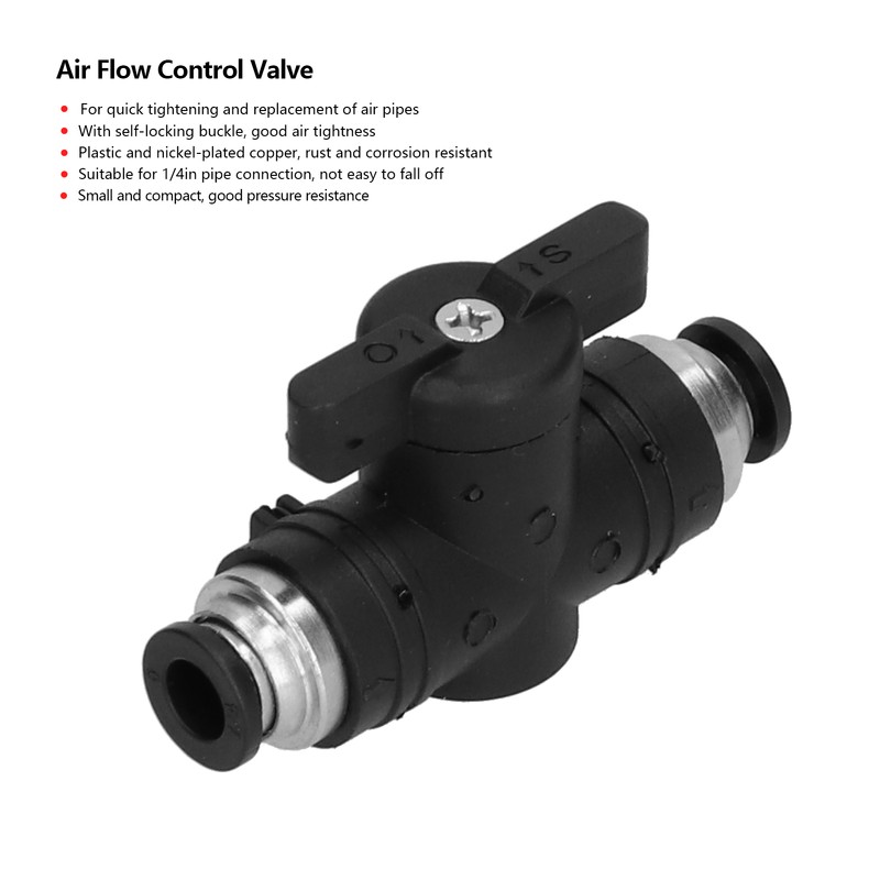 Air Flow Control Valve Pneumatic Connector Manual Adjust Quick Connect