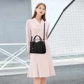 FOLOVEYA Fashion Women Handbags Elegant Designer Ladies Top Handle Bag Satchel Shoulder Bags Crossbody Bag PU Leather Female Tote Bag for Work Travel Dating Shopping Black