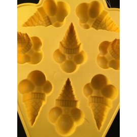 Mainstays Ice Cream Cone Novelty Ice Cube - Ice Mold Tray -9 Mold Tray -Yellow -Main Stays