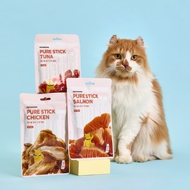 PETHROOM [페스룸] 퓨어 스틱 고양이간식 치킨 참치 연어 [PESROOM] Pure Stick Cat Treats Chicken Tuna Salmon