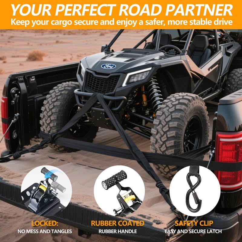 Hifybaty 2PCS Retractable Tie Down Straps for 2015-2025 Ford F150,