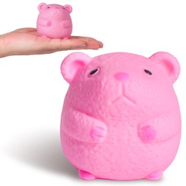 Hamster Fidget Toys (Pink) Stress Balls for Adults and Kids, Hamster Squishy Ball Fidget Toys, Sensory Toys, Dough Ball, Animal Stretchy Toy, Squeeze Toys for Anxity Stress Relief
