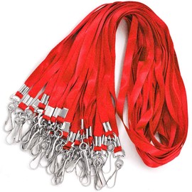 Bird Fiy Bulk Red Lanyards for Id Badges Nylon Neck Flat Lanyard for ID Name Badge Holder/Name Tag
