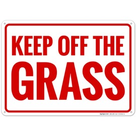 Keep Off The Grass Sign, (SI-65645) 10x14 Inches, Rust Free .040 Aluminum, Fade Resistant, Made in USA