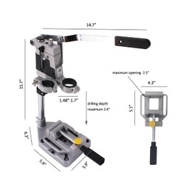 HFS(R) Adjustable Drill Press Rotary Tool Workstation Stand Universal Bench Clamp Support Tool for Hand Drill Single Hole Installation (Aluminum)