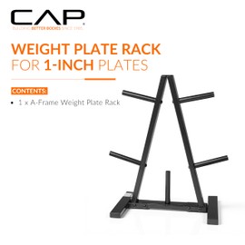 CAP Barbell 1-Inch Plate Tree Rack, Black