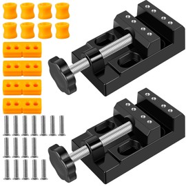 Abizarch Mini Bench Vice Clamp Set Aluminium Alloy Parallel Table Vise Adjustable Mini Vise Clamp Multifunctional Portable Table Clamp for Jewelry Carving Grinding ZHAZHAMO (Black)