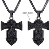 U7 Catholic Jewelry Ion Plating Black Metal Orthodox Cross Pendant