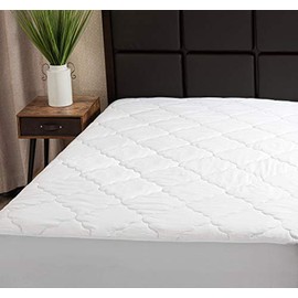 MICROPUFF Full Extra Long Mattress Pad Cover | Soft Down Alternative Fiber Fill | Fitted Quilted & Hypoallergenic (Full XL Size -54"x80") Stretches up to 15"