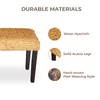 AV CONNECT Acacia Solid Wood Bench with Woven Water Hyacinth