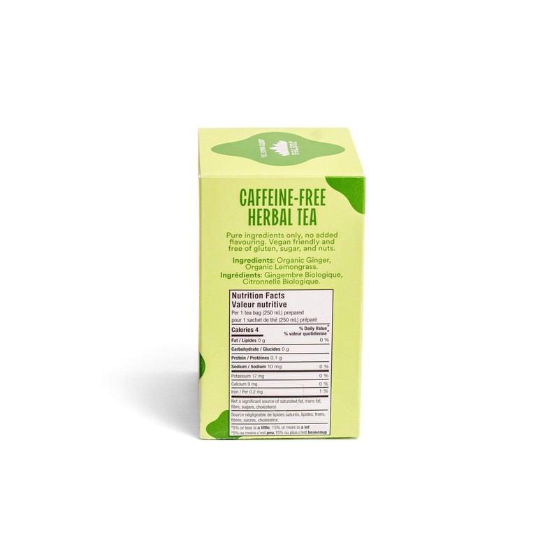 JusTea LEMON GINGER | Herbal Tea Bags, Caffeine-Free, Organic Ginger