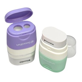 Swordfish ‘Twin Combo’ Pastel Double-Hole Pencil Sharpener and Eraser[Pack of 1] Assorted Colours [40381]