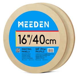 MEEDEN Round Wood Canvas Panels: 3/4" Deep 16" Dia Round Wooden Canvas Panel - Pack of 2 Cradled Wood Art Boards for Pouring Art, Crafts, Painting
