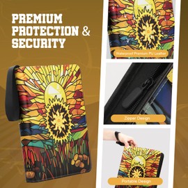 Trading Card Binder with Sleeves 9 Pocket Card Binder Premium 900 Cards PU Card Collection Binder, Collectible Albums Card Folder for MTG, TCG, Sports Cards (Yellow Sun)