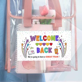 20-Pack First Day of School Gift Stickers: Colorful Welcome Back to School Stickers (4x7") for Teachers, and Co-Workers - Perfect for Teacher Staff Appreciation Gifts and Celebrating a Great Year