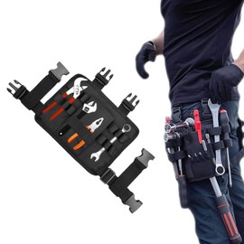 HASLED Tool Belt with Removable Bag - Practical Tool Bag for Craftsmen, Electricians and Mechanics (Oxford Fabric, Black)