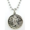 Baja Billy's St. Christopher Surf Medal Necklace Pendant, Protector of
