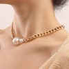 Cubahop Metal Pearl Choker Necklaces Gold Collar Necklace Pendant Chain