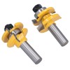 2Pcs 1/2in Shank Router Bit Woodworking Cabinet Door Carbon Steel