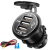 12V USB Outlet Wire USB Charger, 3 Port 12V/24V Charger