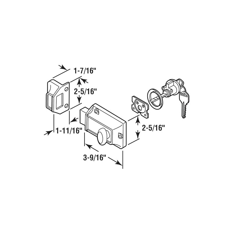 Prime-Line U 9956 Single Cylinder Rim Deadlatch, Diecast, Brass, Night