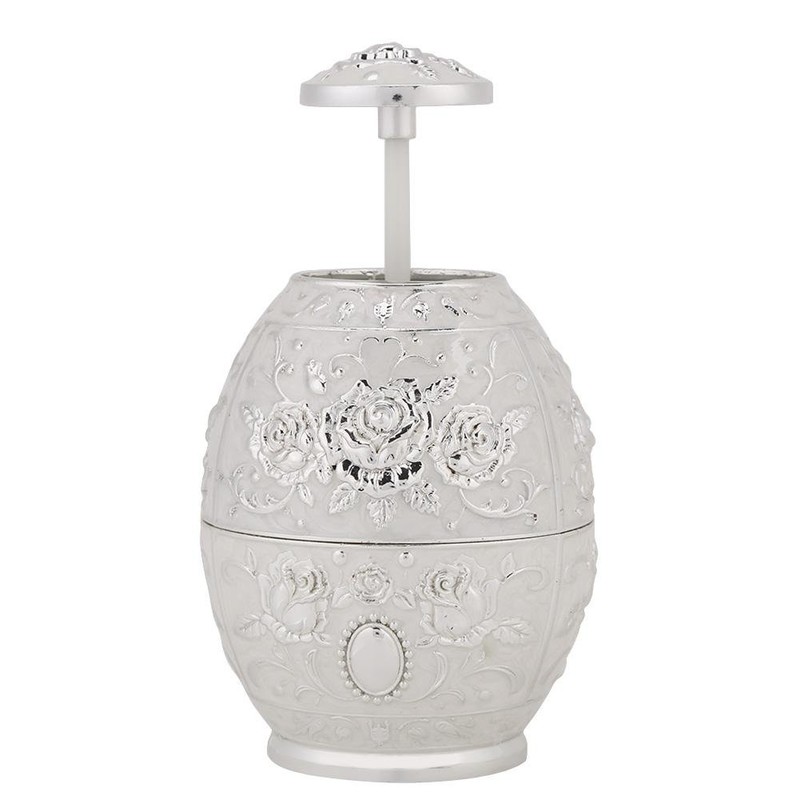 1pc Metal zinc Alloy Toothpick Holder Flower Pattern Hand Press