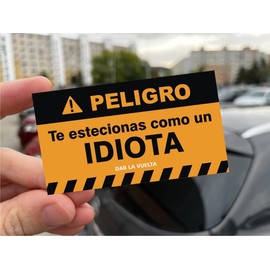 EppoBrand Te Estacionas Como Un IDIOTA - You Parked Like an IDIOT in SPANISH Funny Bad Parking Note Non Sticky Cards Behind Wiper for Learn To Park or Prank (30)