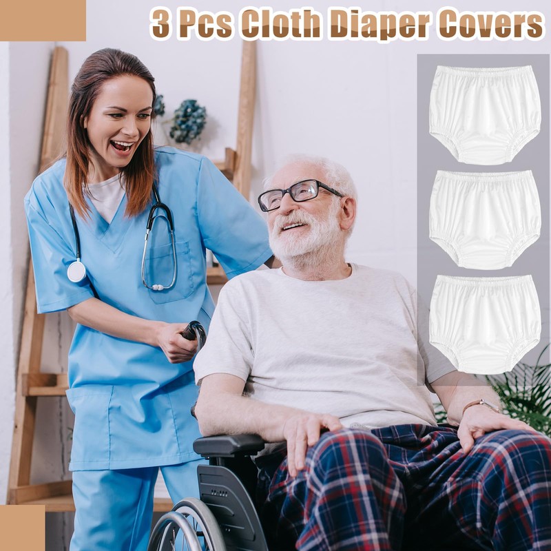Velmitten 3 Pcs Cloth Diaper Covers for Adult Incontinence Cover