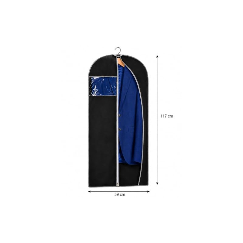 AKORD 3 Pack Breathable 47" Garment Bags for Suits, Dresses