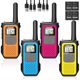 AWANFI Rechargeable Walkie Talkie with 1200mAh Li-Ion Battery,Walkie Talkies USB