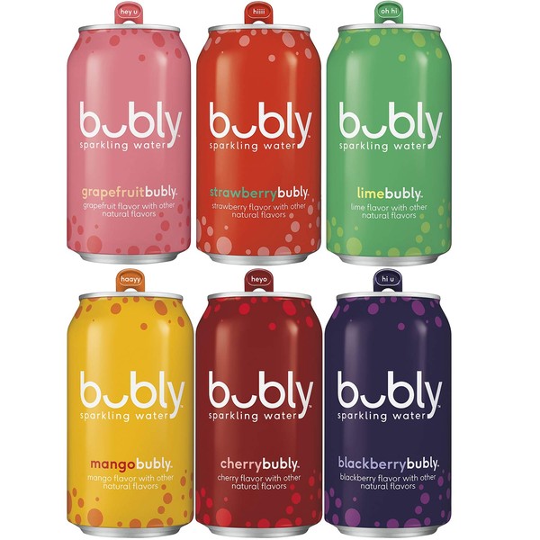 bubly 6F 18pk VP (Blackberry, Lime, Cherry, Grapefruit, Strawberry, Mango)