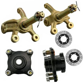 Futchoy 4 Stud Front Brake Disc Wheel Hub with Steering Knuckle Spindle for 125cc 150cc 200cc 250cc Quad Dirt Bike ATV Motorcycle