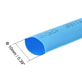 uxcell Heat Shrink Tubing, 3/8"(10mm) Dia 17mm Flat Width 2:1 Rate Shrinkable Tube Cable Sleeve 7m - Blue