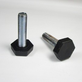 ajile - Adjustable foot with 24 mm hexagonal base made of plastic BLACK and M10 x 40 threaded pin made of galvanised steel - 8 pcs. - PRH140x8-FBA