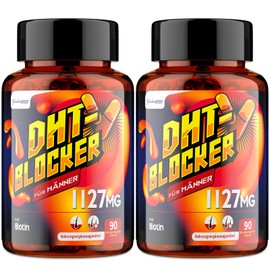 DHT-Blocker für Männer mit Biotin, Hochdosiert 1127 mg Haar- und Kopfhautformel, Haar Vitamine, Proprietäre Kräutermischungen, Flüssigkeitsgefüllte Kapseln (90 Stück (2er Pack))