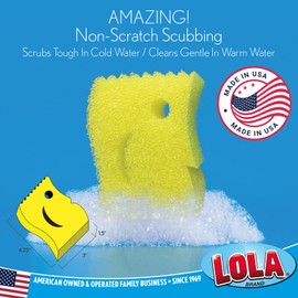LOLA Scrub Boss, Comparable to Popular Brand but 14.4% More Volume, Firm in Cold Water Flexible in Warm Water, Made in USA - 1 Pack