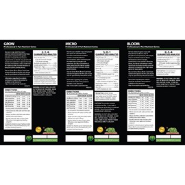 Emerald Harvest Grow, Micro, Bloom Fertilizer Combo, 3.8 L