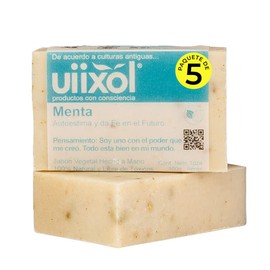 Uiixol Jabones Artesanales en Barra con Aceite Esencial de Menta  Pack de 5 Jabones Naturales con Arcilla Verde y Aromaterapia  Jabón en Barra