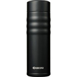 Kyocera MB-17SBK-AZ CERAMUG Water Bottle, Ceramic Coffee Bottle, 16.9 fl oz (500 ml), Screw Stopper, Inner Ceramic Treatment, Vacuum Insulated Construction, Hot and Cold Retention, Black