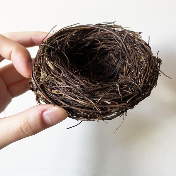 2pcs 2.4inch Rattan Bird's Nest Crafts Handmade Dry Natural Bird's Nest for Garden Yard Home Party Wedding Decor No Eggs