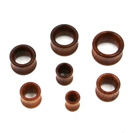 Beydodo Wooden Ear Tunnel 8-25 mm Brown with Opal Earrings Piercing Tunnel Ear Expander Set, Wood, No gemstone