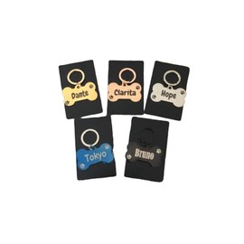 Placa De Identificacion Personalizada Para Perros (M, Plateado)